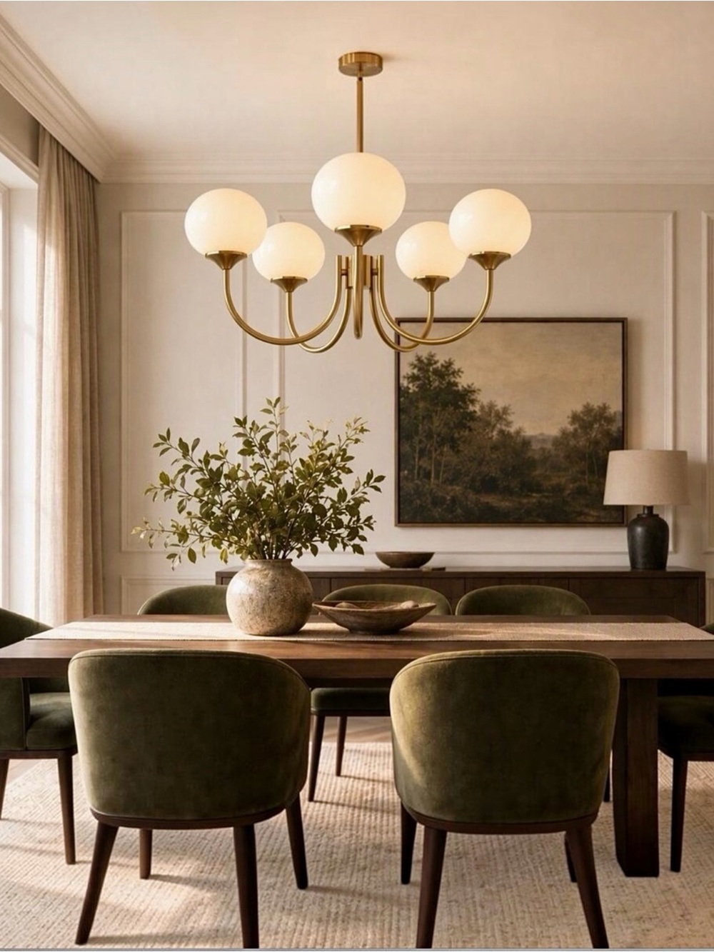 NEW Anthropologie 5-Light Gold White Chandelier Retro Boho Light Ceiling Fixture